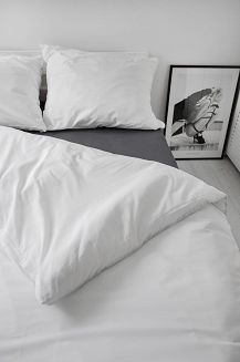Pościel bawełniana SIMPLY 160x200 biała