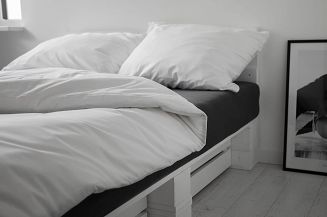 Pościel bawełniana SIMPLY 160x200 biała