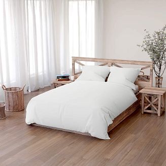 Pościel bawełniana SIMPLY 160x200 biała