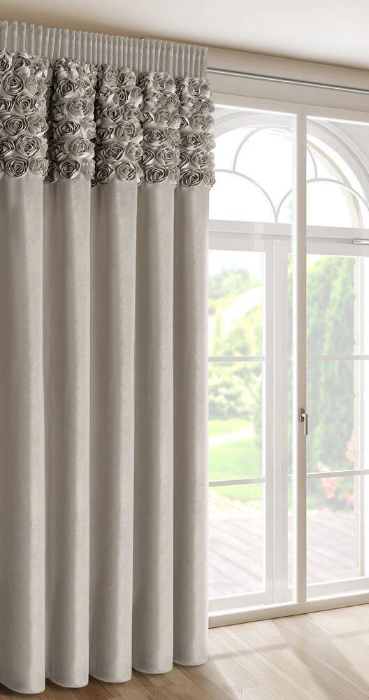 Zasłona gotowa na taśmie ROSES 140x270 Eva Minge Eurofirany beżowy