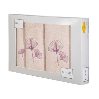 Komplet ręczników 3 cz. BILOBA 30x50 Eurofirany różowy