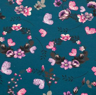 Koszula damska LUNA kod 72 turkusowa w kwiaty