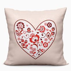 Poszewka dekoracyjna FOLK LOVE 40x40 welwetowa beżowa
