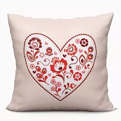 Poszewka dekoracyjna FOLK LOVE 40x40 welwetowa beżowa