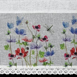 Firana gotowa NORA 130x50 Eurofirany czerwony