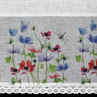 Firana gotowa NORA 130x50 Eurofirany czerwony