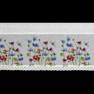 Firana gotowa NORA 130x50 Eurofirany czerwony