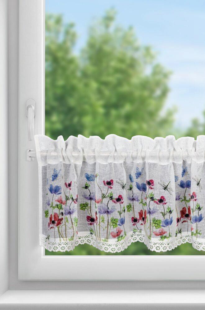 Firana gotowa NORA 130x50 Eurofirany czerwony