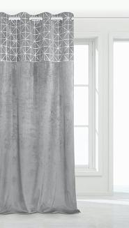 Popielata Zasłona Welurowa 140x250 Glossy