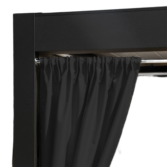 Zasłona gotowa na taśmie GARDENIA 140x200 wodoodporna ogrodowa czarna