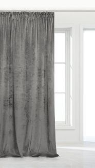 Zasłona gotowa na taśmie VELVET SOFT 140x300 welurowa szara