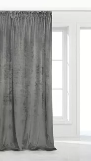 Zasłona gotowa na taśmie VELVET SOFT 140x300 welurowa szara