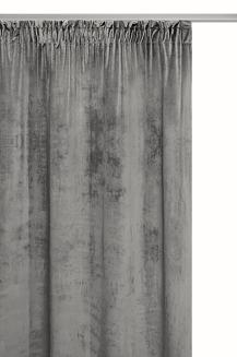 Zasłona gotowa na taśmie VELVET SOFT 140x300 welurowa szara