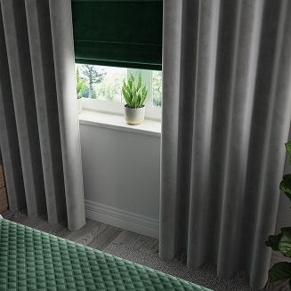 Zasłona gotowa na przelotkach VELVI 140x260 antracytowa