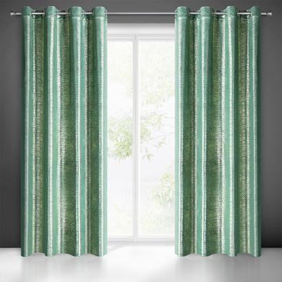 Zasłona gotowa na przelotkach MABEL 140x250 Eurofirany ciemnozielona