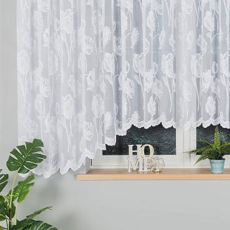 Firanka żakardowa gotowa na żabki SONIA 550x160 biała