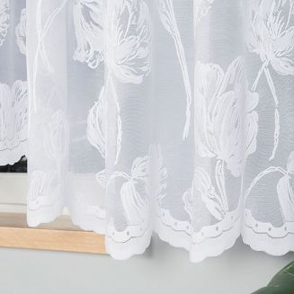 Firanka żakardowa gotowa na żabki SONIA 550x160 biała