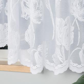 Firanka żakardowa gotowa na żabki SONIA 550x160 biała