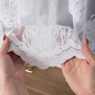 Firanka żakardowa gotowa na żabki SONIA 550x160 biała