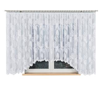 Firanka żakardowa gotowa na żabki SONIA 550x160 biała