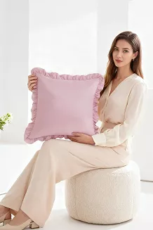Poszewka do pościeli z falbanką RUFFY PREMIUM 50x70 pudrowa