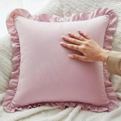 Poszewka do pościeli z falbanką RUFFY PREMIUM 50x70 pudrowa