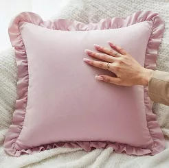 Poszewka do pościeli z falbanką RUFFY PREMIUM 50x70 pudrowa