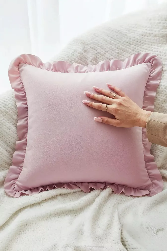 Poszewka do pościeli z falbanką RUFFY PREMIUM 50x70 pudrowa
