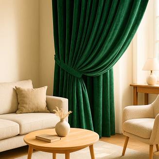 Szarfa do zasłony Velvet Soft 8x140 welurowa butelkowa zieleń