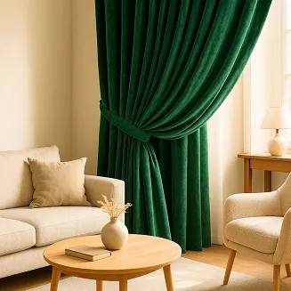 Szarfa do zasłony Velvet Soft 8x140 welurowa butelkowa zieleń