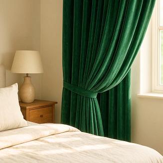 Szarfa do zasłony Velvet Soft 8x140 welurowa butelkowa zieleń