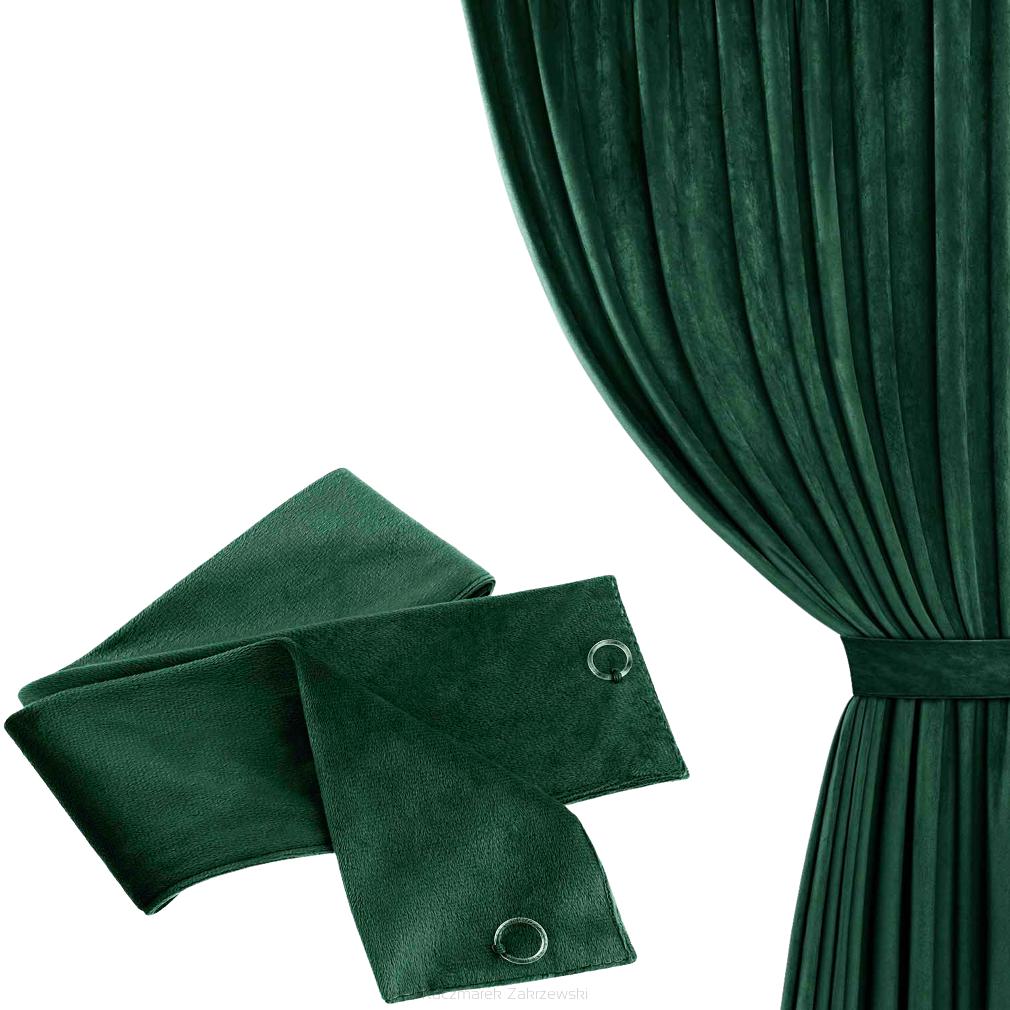 Szarfa do zasłony Velvet Soft 8x140 welurowa butelkowa zieleń