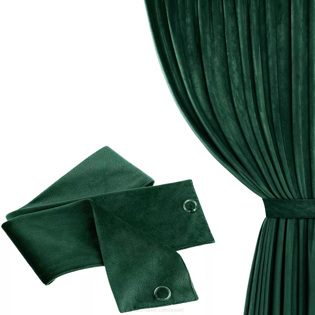 Szarfa do zasłony Velvet Soft 8x140 welurowa butelkowa zieleń