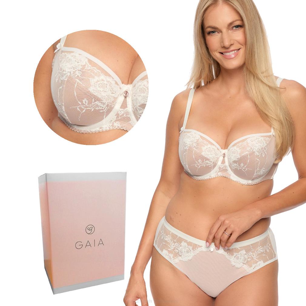 Biustonosz z koronką Soft Aida 1284 miękki ecru mokka