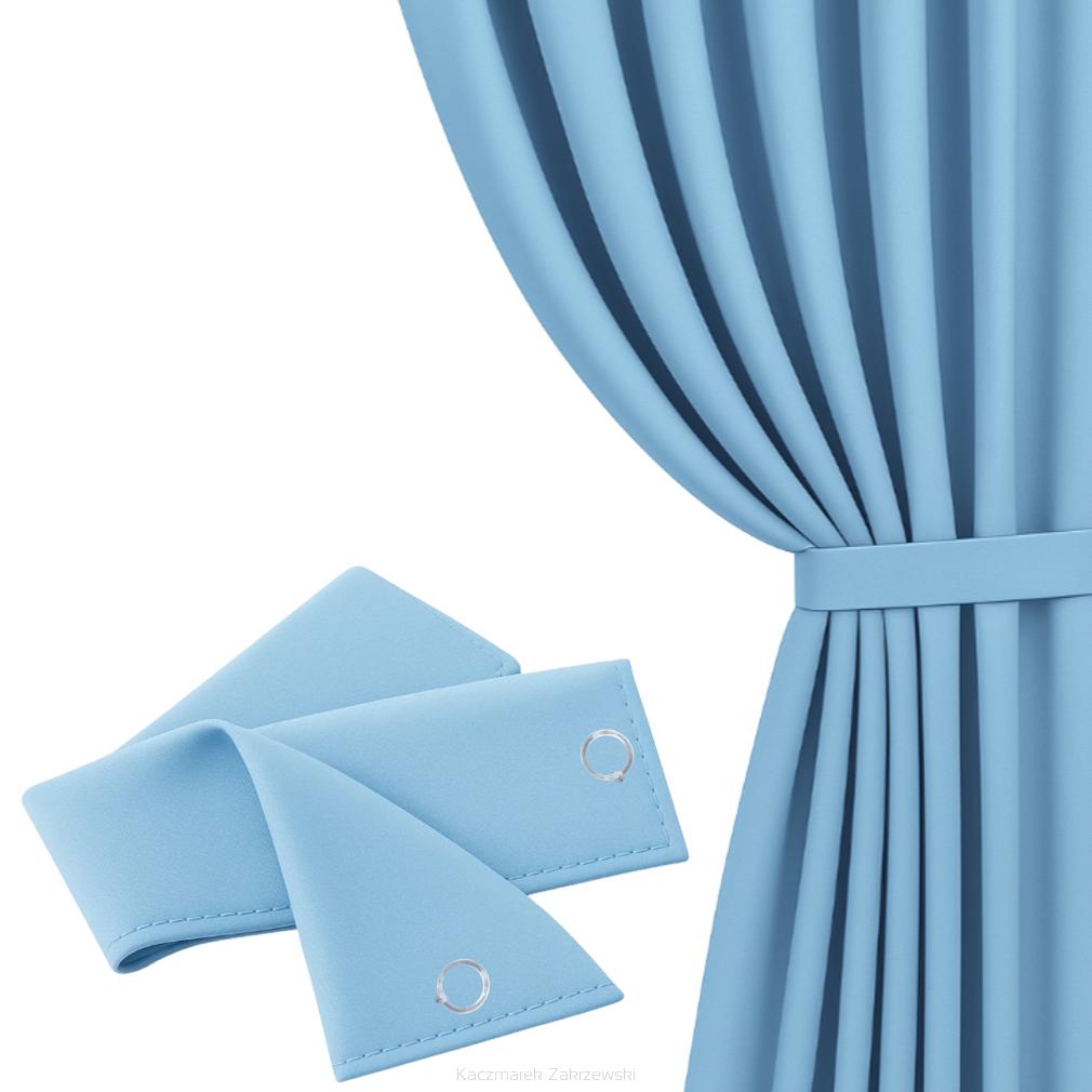Szarfa do zasłony Hold 8x140 welurowa błękitna
