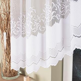 Firanka żakardowa gotowa na żabki GENOWEFA 400x100 biała