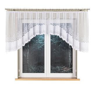 Firanka żakardowa gotowa na żabki GENOWEFA 400x100 biała