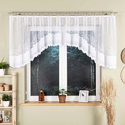 Firanka żakardowa gotowa na żabki GENOWEFA 400x100 biała