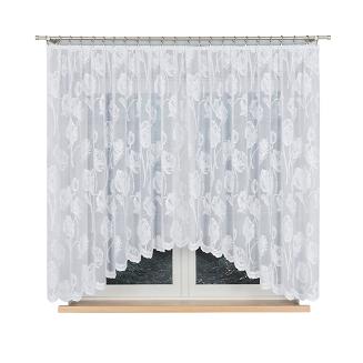 Firanka żakardowa gotowa na żabki SONIA 350x160 biała