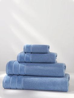 Ręcznik bawełniany o ryżowej strukturze Loren 100x150 niebieski