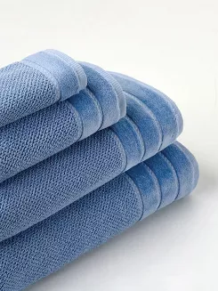 Ręcznik bawełniany o ryżowej strukturze Loren 100x150 niebieski