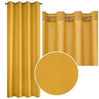 Zasłona gotowa na przelotkach ADORE 140x250 Eurofirany musztardowa