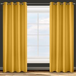 Zasłona gotowa na przelotkach ADORE 140x250 Eurofirany musztardowa