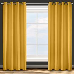 Zasłona gotowa na przelotkach ADORE 140x250 Eurofirany musztardowa