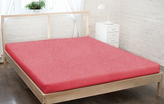 Prześcieradło frotte z gumką 180x200 koralowy GRUBE