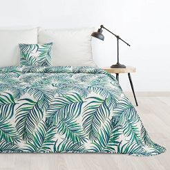 Narzuta dekoracyjna PALMS 200x220 biała w palmowe liście