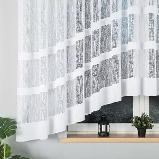 Firanka żakardowa gotowa na żabki WIKTORIA 500x160 biała