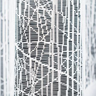 Firanka żakardowa gotowa na żabki WIKTORIA 500x160 biała