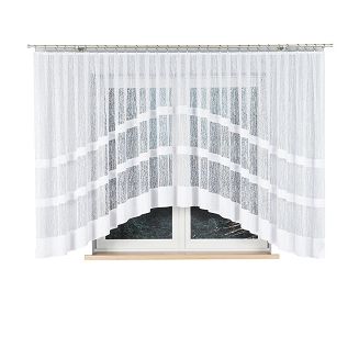 Firanka żakardowa gotowa na żabki WIKTORIA 500x160 biała