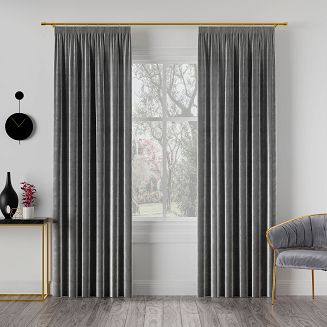 Zasłona gotowa na taśmie VELVI 140x260 antracytowa